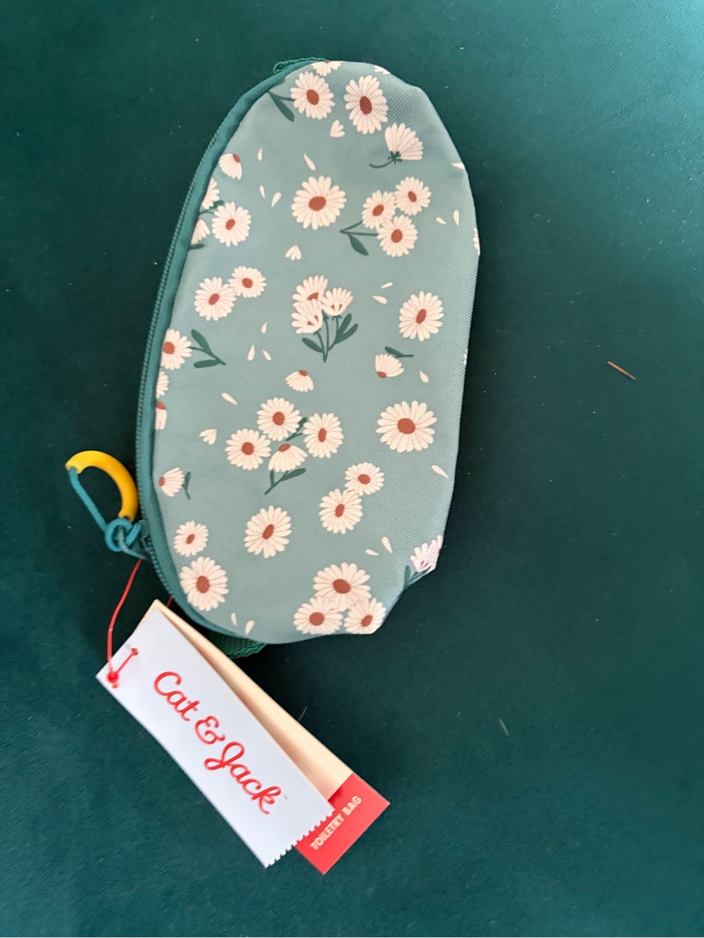 Cat & Jack Daisy Print Pouch - Teal, White, Yellow